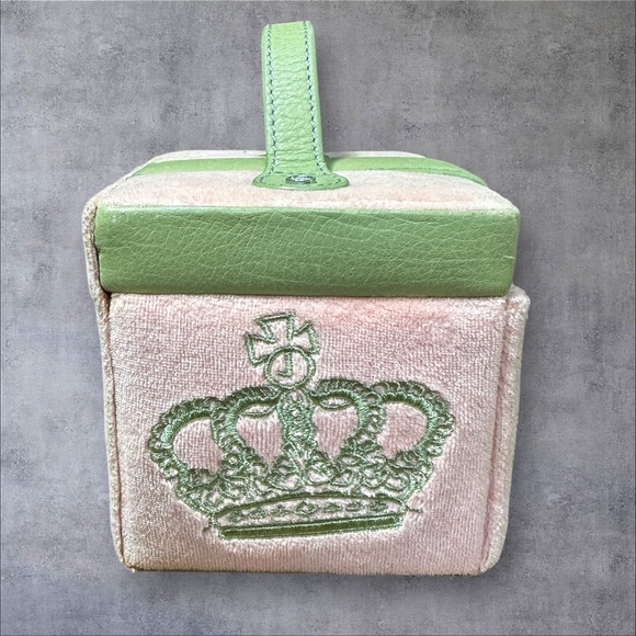 Juicy Couture Jewelry Box Pink & Mint Green Silver Heart *No Inside Drawers* - Picture 2 of 12